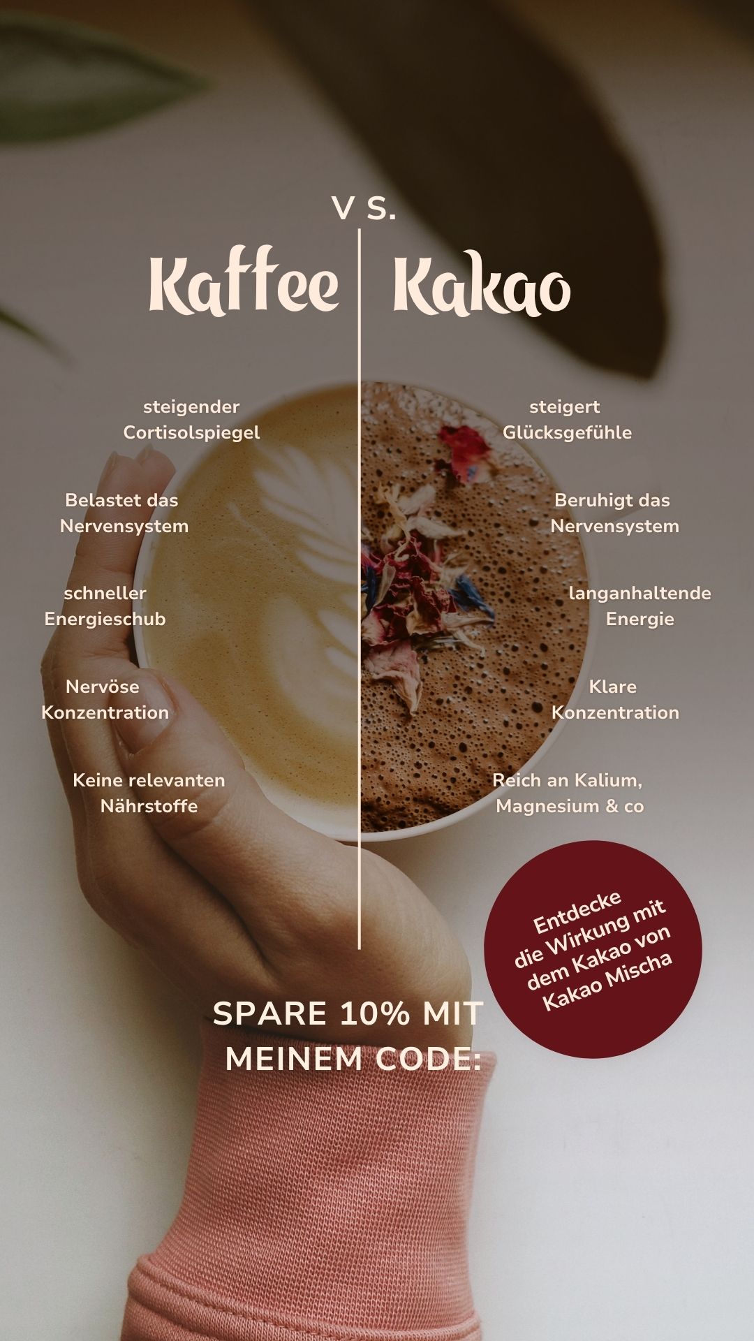 Kaffee vs. Kakao — 10 % Rabatt mit dem Code MICHAELASKAKAOLIEBE bei Kakao Mischa